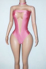 Clear illusion mesh romper 