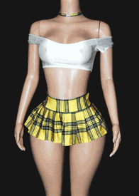 Pleated 3 pc sk set w/chocker 