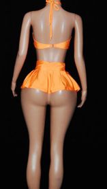 Pleated sk set w/stones