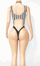 Referee monokini w/chocker 