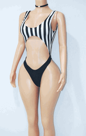 Referee monokini w/chocker 
