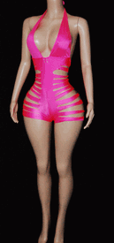 Sashed halter romper 