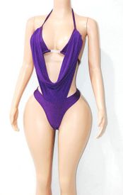 Scarf draped monokini