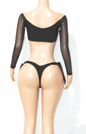 Scarf long sleeve thong set 