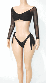 Scarf long sleeve thong set 