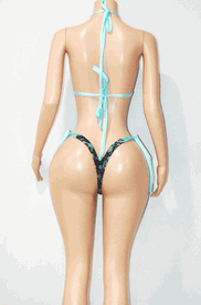 Lace overlay scarf thong set