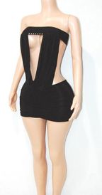 Shirred front/back draped mini