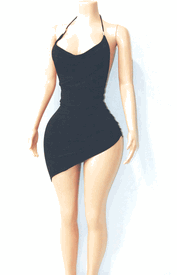 Slanted semi draped mini 