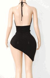 Slanted semi draped mini 