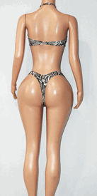 Tripple ring thong  set w/choker 
