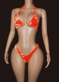 Velvet low cut thong set 