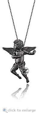 Angel of Virtue Charm by ZShock in White Gold with Black Platinum Finish