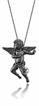 Angel of Virtue Charm by ZShock in White Gold with Black Platinum Finish