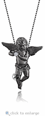 Luminary Angel Charm by ZShock in Silver with Black Platinum Finish