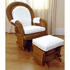 Classic Round Back Wicker Glider Rocker