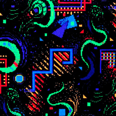 Megabytes Black™ Neon Rug