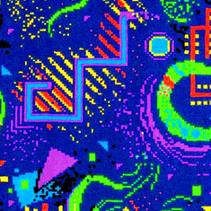 Megabytes Blue™ Neon Rug