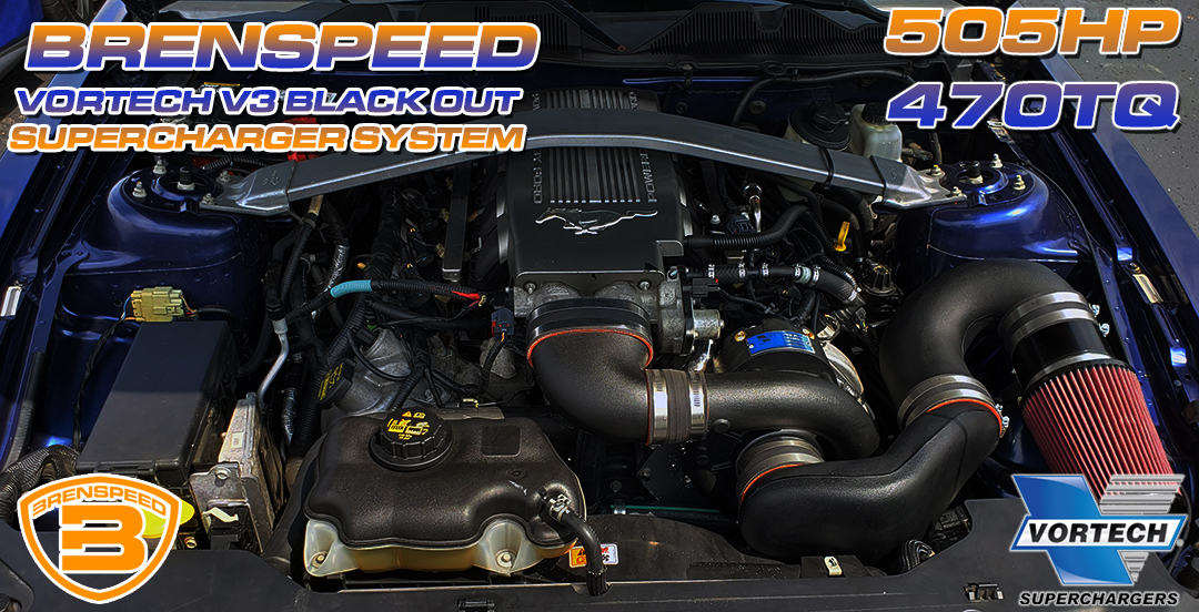 200510 Mustang GT Vortech Black Out Supercharger V3 Non Intercooled Brenspeed Package
