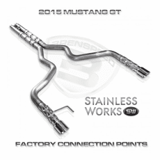 2015-17 Mustang GT Stainless Works 3" Cat Back Exhaust with H-Pipe Crossover for Factory Manifolds Only