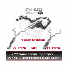 2015-25 Mustang GT Stainless Works 1 7/8" CATTED Headers and Full 3" Cat Back Exhaust Package