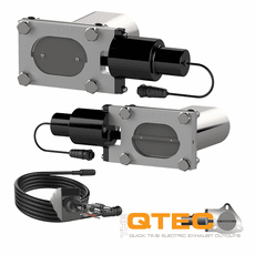 QTP Dual Low Profile Electric Cutout Kit with Oval Tube Kits (fits 2.5" - 3" round pipe exhaust)