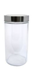 GLASS SPROUTING JARS W/STAINLESS  LIDS - 2/64 OZ Jars