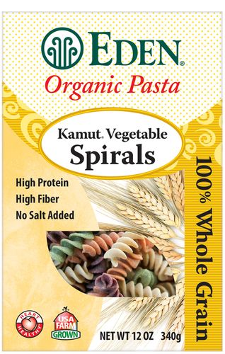 Organic KAMUT VEGETABLE SPIRALS - 3 / 12 oz Boxes - Out of Stock