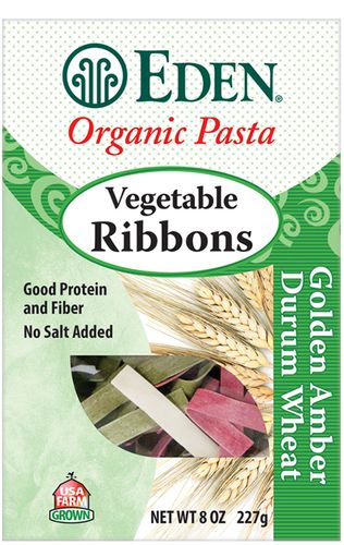 Organic Whole Wheat VEGETABLE RIBBONS - 6/ 8 oz Boxes - OUT OF STOCK