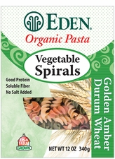 Organic Whole Wheat VEGETABLE SPIRALS - 3/ 12 oz Boxes - Out of Stock