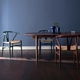 CH24 Wishbone Chair, Navy Blue, Natural Paper Cord Seat
