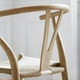 CH24 Wishbone Chair, Navy Blue, Natural Paper Cord Seat