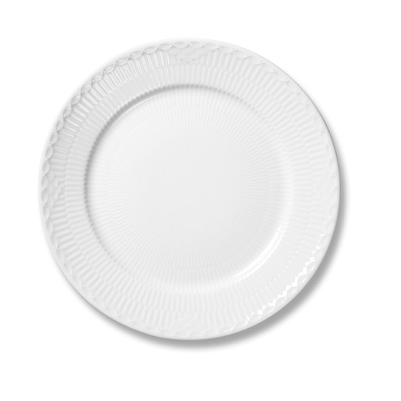 Royal Copenhagen White Fluted Half Lace Dessert Plate