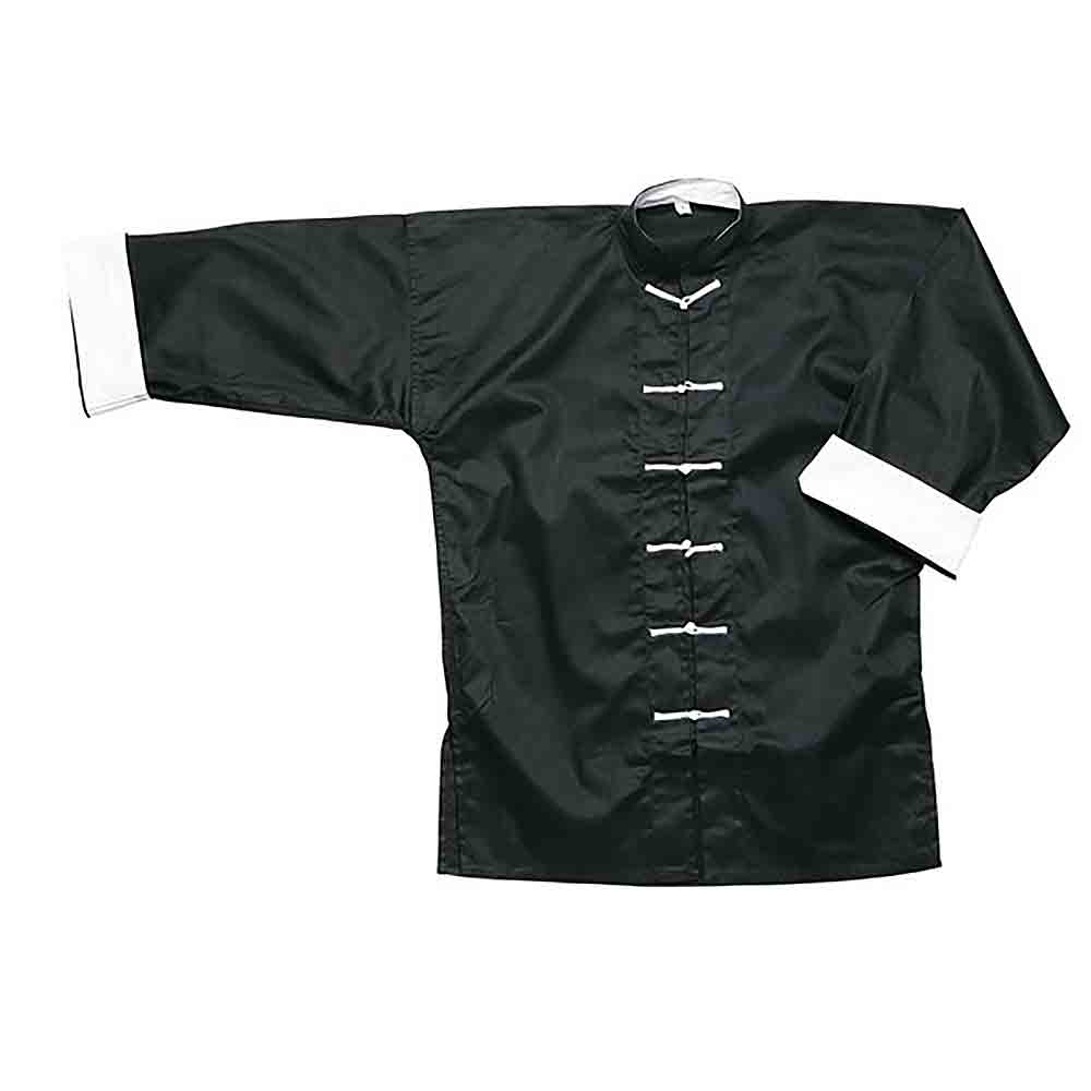ジャケット・アウター 90's Traditional Black Kung Fu Jacket BLACK KUNGFU JACKET WITH WHITE TRIM on sale starting at $24.95