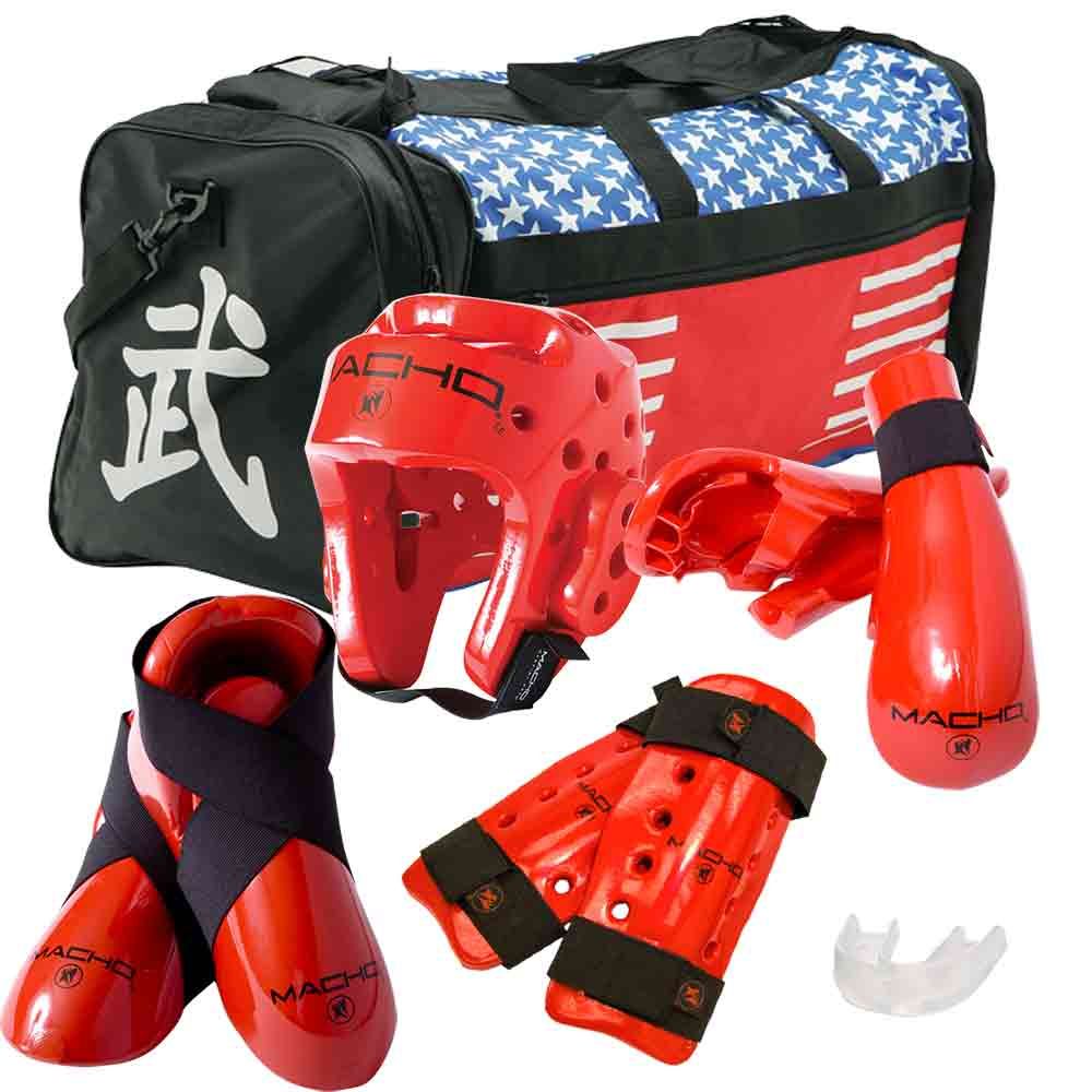 MACHO DYNA DELUXE SPARRING GEAR SET WITH BAG on sale only 127.00