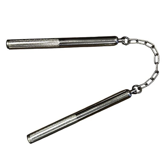 METAL SILVER NUNCHAKU WITH CHAIN