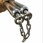 METAL SILVER NUNCHAKU WITH CHAIN - image 2