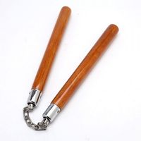 WOODEN NUNCHAKU ROUND NATURAL WITH CHAIN