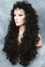 Curly EX Long Wig Dark Brown