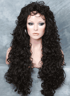 Curly EX Long Wig Dark Brown