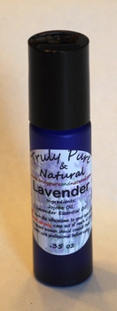 Lavender Essential Oil in a Blue Glass Roll-On
