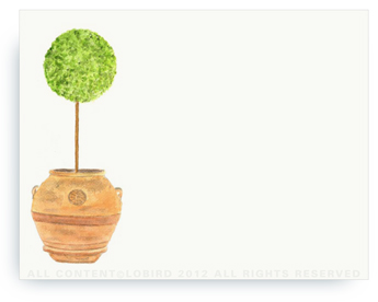 Antique Italian Terra Cotta-- Double Ball Topiary