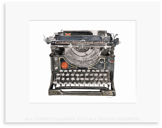 Antique Typewriter - 8 x 10 Print in 11 x 14 Mat 