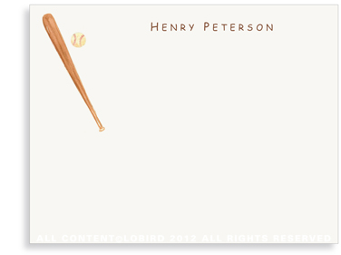 Baseball Bat and Ball - Flat Note cards