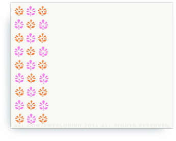 Block Print Tapestry - Fucshia/Orange - Non-Personalized Note Cards (4.25" X 5.5")