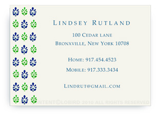 Block Print Tapestry - Midnight Blue/Green - Calling Cards