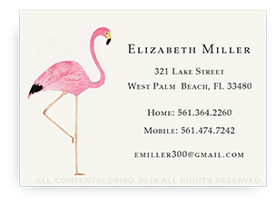 Calling cards, business cards - Flamingo