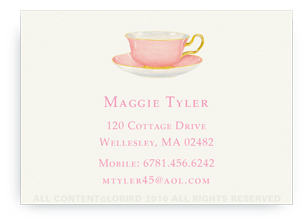 Calling cards- Pink Tea Cup