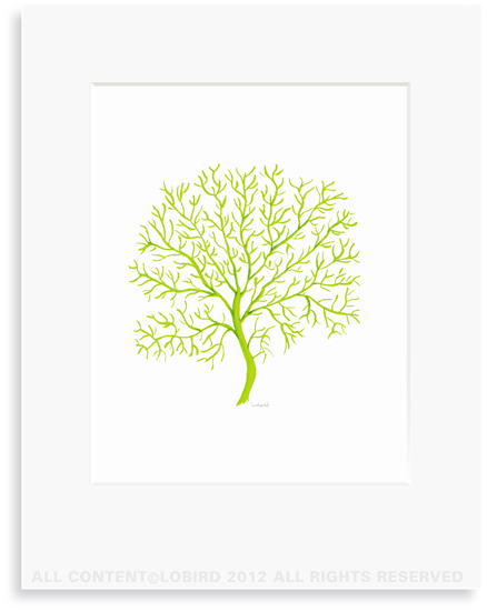 Coral Fan - Lime - 8 x 10 Print in 11 x 14 Mat  