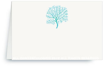 Coral Fan - Turquoise - Place Cards