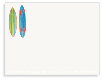Double Corky Surfboard- non-personalized note cards